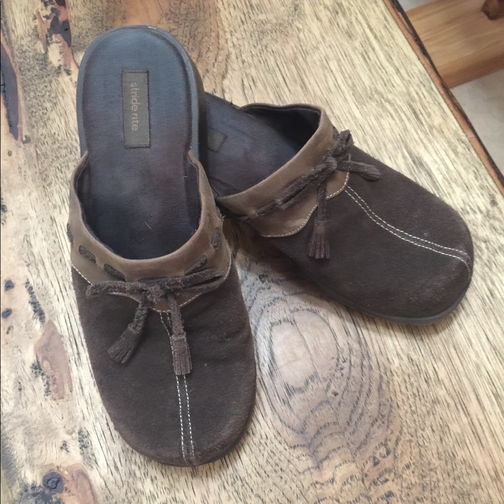 Stride Rite brown suede mule